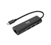Adattatore USB-C Tripp Lite U460-003-3A1GB Ethernet Gigabit 3 Porte USB 3.1 Gen1 Nero
