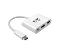 Adattatore USB-C verso HDMI con Porta USB-A e Ricarica PD, HDCP, Bianco