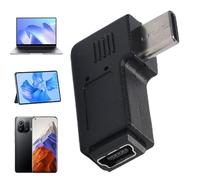 Adattatore USB di tipo C - Convertitore di dati ad angolo retto a 90 gradi - Connettore di caricatore USB con 5 pin femmina, per computer portatile PC monitor per auto telefono cellulare tablet