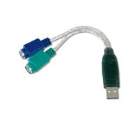 ADATTATORE USB DIGITUS a PS/2, 2 X Mini-Din 6/F, USB A/M DA-70118