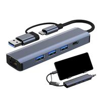 Adattatore USB Ethernet,Adattatore Ethernet USB C | Adattatore cavo Ethernet multi-porta Adattatore Ethernet per computer portatile,Adattatore Internet RJ45 portatile Adattatore USB Gigabi