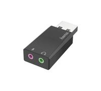 Adattatore USB - Hama - 200323 - 1 x USB 2.0 - 2 x miniJack 3.5 mm - Colore nero