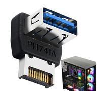 Adattatore USB header - Adattatore USB 3.1 a tipo E a forma di L - Pannello connettore sterzo a 90 gradi per ragazzi, donne, giovani ragazze adolescenti