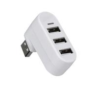 Adattatore USB Hub 3.0 Splitter for lettore di dischi U ad alta velocità con rotazione 180 3 porte USB 2.0 for computer PC portatile Mac Mini Accessori(White 2.0)