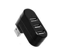 Adattatore USB Hub 3.0 Splitter for lettore di dischi U ad alta velocità con rotazione 180 3 porte USB 2.0 for computer PC portatile Mac Mini Accessori(Black 2.0)