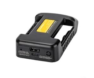Adattatore USB leggero, adattatore per batteria portatile per costruzione durevole per Dewalt 18 V carica più dispositivi (nero)