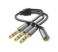 Adattatore splitter audio da jack 3,5 mm femmina a 3x 3,5 mm maschio LinQ