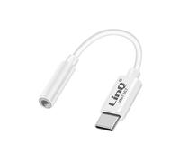 LinQ Adattatore audio da USB-C a jack 3,5 mm compatibile con comandi vocali, Bianco