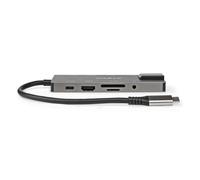 Adattatore USB Nedis | USB 3.2 Gen 1 | USB-C? femmina | Uscita HDMI? / RJ45 femmina / SD / 2x USB-C? / 3,5 mm femmina / 3x USB-A femmina | 5 Gbps | 0,20 m | Rotondo | Verguld | PVC | Antraciet | Doos