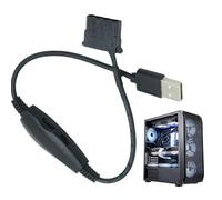 Adattatore USB per ventola - Convertitore USB PWM a 3 e 4 pin - Adattatore per velocità totale del ventilatore | Per PC, desktop, raffreddamento e manutenzione auto