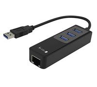 Adattatore Usb Techly Usb3.0 Ethernet Lan 1Gigabit con Hub 3 porte
