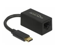 Adattatore USB Type-C a Gigabit LAN DeLOCK compatto nero
