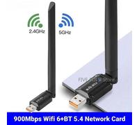 Adattatore USB WiFi 6 Bluetooth 5.4 Dongle scheda di rete 900Mbps Ricevitore wireless 2.4G 5GHz per laptop Windows 10 11 Driver gratuito WHITE