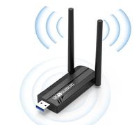 Adattatore USB WLAN per PC - Internet Stick 1300Mbps USB 3.0 Dual Band 2.4GHz/5.8GHz WLAN Adapter PC con 2 x 5dBi Antenna PC/Laptop, compatibile con Windows 11/10/8/7/Vista/XP, Mac OS 10.9-10.15