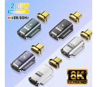 Adattatore USB4.0 Thunderbolt3/4 magnetico da USB C a tipo C PD240W Cavo convertitore di carica magnetico a ricarica rapida da 40 Gbps Adattatore 8K a 60 Hz