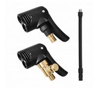 Adattatore Valvola Presta e Schrader per Bici, Kit 3 Pezzi con Tubo di Prolunga 16cm e Connettori in Ottone, Accessori Compressore Aria per Gonfiaggio Pneumatici Auto, Moto e Bicicletta