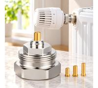 Adattatore Valvola Radiatore per Oventrop RF, Ottone | Adattatore in ottone per collegamento termostatico stabile, conversione filettata sicura e montaggio semplice