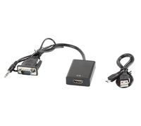 Adattatore VGA(M)+MINIJACK 3.5MM(M)-HDMI(F) su cavo AD-0021-BK