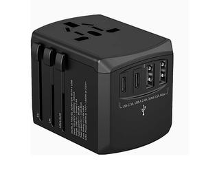 Adattatore viaggio 2x USB e 2x USB-C 15W Europa/Regno Unito/Stati