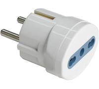 Adattatore Viaggio/Domestico Da Bipasso 2P+T 10A 16A a Spina Schuko Tipo F 16A 2