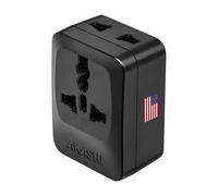 Akashi Adattatore Viaggio Tipo A USA Giappone 3 uscite, Nero
