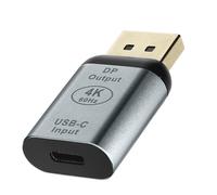 Adattatore video da USB-C femmina a DisplayPort maschio compatto grigio