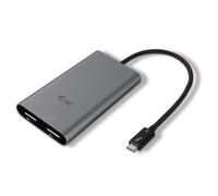 i-Tec Thunderbolt 3 Dual Display Port Video Adapter (per Thunderbolt 3 MacOS e Windows Notebook e Tablet, Supporta 1 Monitor/TV 5K 60 Hz o 2 Monitor 4K 60 Hz