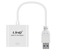 Adattatore Video USB 3.0 Maschio A VGA Femmina 1080P LinQ Bianco