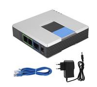 Adattatore VoIP con 2 Porte per Router Banda Larga e Telefoni Fissi Supporta Protocollo SIP v2 con Cavo Incluso e Spina Europea