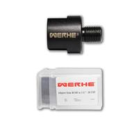 Adattatore WERHE® da M14 a 1/2-20UNF inch - Realizzato in acciaio di alta qualità, utilizzabile in tutti i mandrini con filettatura esterna 1/2-20UNF, scanalato per facile rimozione con chiave