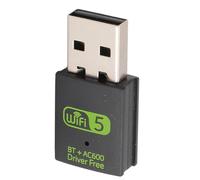 Adattatore WiFi Bluetooth USB, Adattatore Dongle di Rete Wireless a Doppia Frequenza 2.4G 5G 600Mbps BT4.2 Trasmettitore Nano WiFi USB Supporto modalità AP
