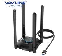 Adattatore WiFi USB WAVLINK per PC AX5400 Adattatore di rete wireless tri-banda 2.4/5/6GHz con 4 antenne 5dBi ad alto guadagno per desktop