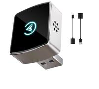 Adattatore wireless 2 in 1 per auto CarPlay/Android, PARPAT conversione da cavo a wireless con USB/Type-C, display LED RGB, connessione stabile senza ritardo, compatibile con iPhone/Android