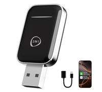Adattatore Wireless CarPlay, 2 IN 1 Android Auto, Converte Androi-d Auto/CarPlay da Cablato in Wireless, USB C/A Plug and Play, per iPhone iOS 10+/ Android 11+, Auto dal 2016+ (Nero B)