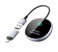 Adattatore wireless CarPlay, adattatore auto Android, aggiornamento 2024 2 in 1, connessione automatica, design con sfiato termico, converte CarPlay cablato e Android Auto in wireless, USB C/A, mini e