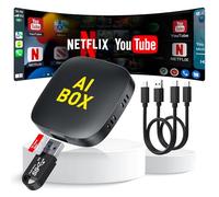 Adattatore Wireless CarPlay e Android Auto 5in1 per Netflix/YouTube,Adattatore USB/TypeC senza fili Converte Dongle CarPlay in scheda TF/chiavetta USB Magic Link Compatibile con iOS10+ e Android11+
