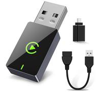Adattatore wireless CarPlay per iPhone, design compatto, converte Apple CarPlay cablato in wireless con porta USB/USB C, Plug and Play, connessione veloce e stabile, compatibile con iOS 10+/ iPhone 6+