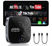 Adattatore wireless CarPlay per streaming Netflix/YouTube/TikTok/TF Card | Autolink Pro, 4 in1 Magic Video AI Box & Android Auto Dongle, Plug & Play, adatto per OEM Wired Car Play Cars