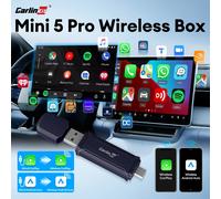 Adattatore wireless originale CarlinKit 5.0 Android Auto Wireless CarPlay Dongle 2.4G e 5Ghz WIFI Bluetooth Fast Connect Aggiornamento online Spotify Waze 2-in-1 Smart Car Box
