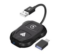 Adattatore wireless per auto, trasmettitore convertitore per auto wireless, Trasmettitore per auto 2 in 1, Controllo wireless plug and play, elettronica portatile per auto per uomini e donne