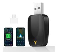 Adattatore Wireless per CarPlay e Android Auto, 2 in 1 Chiavetta per Convertire Android Auto/CarPlay Cablato in Wireless, Compatibile con Auto con AA e CarPlay, Plug & Play, USB C/A, Mini e Stabile