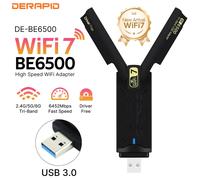 Adattatore wireless Tri-Band WiFi 7/6E USB 3.0 AX5400 BE6500 Scheda di rete 2.4G/5G/6G Wi-Fi 802.11BE per driver Windows 10/11 gratuito