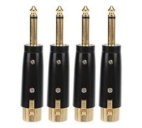 Adattatore XLR, 4 Pezzi in Metallo da 6,35 Mm a Traccia Singola Maschio a Femmina, Spina Jack per Microfono, Adattatore per Microfono, Adattatore Jack XLR, Convertitore Audio per