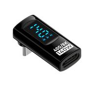 Adattatori ad angolo retto, adattatore USB C - Adattatori di tipo C con display digitale da 140 W | Connettore di ricarica da 40 Gbps, tester di contatore di alimentazione per tablet e telefono