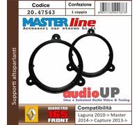 ADATTATORI ALTOPARLANTI 165 MM RENAULT MASTER DAL 2014 IN POI SUPPORTI ANTERIORI
