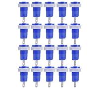 Adattatori Binding Post Banana Socket 4mm 20 Pezzi in Ottone con Terminale di Messa a Terra - Connessione a Saldare, 1KV 32A per Prove Elettriche e Laboratorio (Blu)