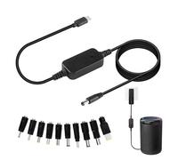 Adattatori da tipo C a CC, cavo di ricarica da tipo C a CC con tensione regolabile, cavo da USB a CC con 10 connettori convertitori, convertitore di ricarica rapida per laptop