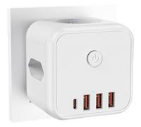 Adattatori di Prolunga per Prese Elettriche,Caricabatterie Sicuro E Leggero Con 3 Porte USB E Prese AC | 3 Uscite CA | Per Famiglia Amici Colleghi Uffici Casa Viaggio Cucina Camera Da Comodini