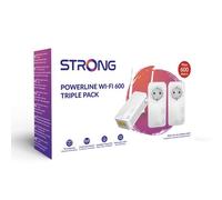 Powerline WiFi 600 Triple Pack V2 Confezione Tripla di 2 Adattatori Powerline 600 + Adattatore Powerline Wi-Fi 600 Colore Bianco