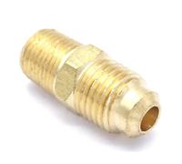 Adattatori for tubi SAE a 45 gradi con filettatura svasata SAE da 7/16"-20 UNF a 1/8" NPT maschio con diametro esterno del tubo da 1/4" esagonale in ottone 1000 PSI